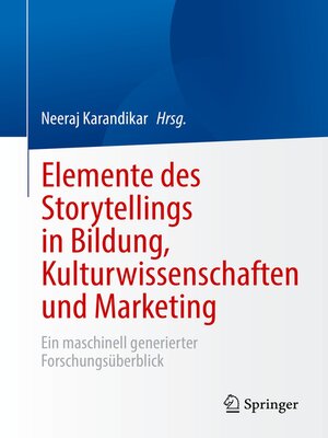 cover image of Elemente des Storytellings in Bildung, Kulturwissenschaften und Marketing